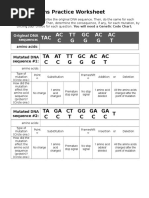 Dna mutations practice worksheet answers
