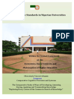 Academic Standards in Nigerian Universities Within The Global Context of Economics and Philosophies of Higher Education