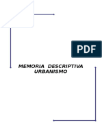 Memoria Descriptiva Urbanismo