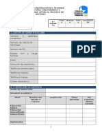 Ficha para La Elaboracion Del RESUMEN CURRICULAR