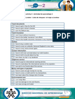 Learning Activity 4 / Actividad de Aprendizaje 4 Checklist: My Trip To London / Lista de Chequeo: Mi Viaje A Londres