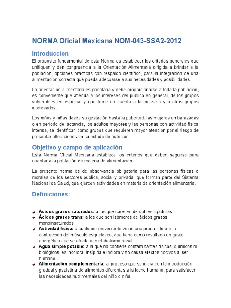 Resumen de La Norma 043