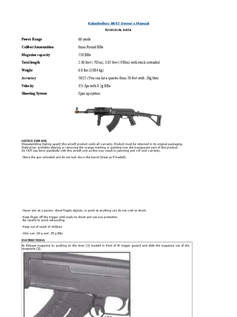 Owner Manual AK 47 | PDF | Trigger (Firearms) | Tools