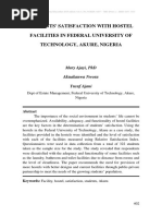 Download 17 STUDENTS SATISFACTION WITH HOSTEL FACILITIES IN FEDERAL UNIVERSITY OF TECHNOLOGY AKURE NIGERIApdf by AzzyHazimah SN316679230 doc pdf