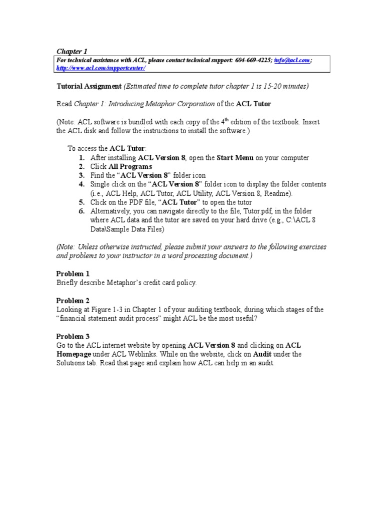 ACL Tutor Chapter 1 Overview | PDF