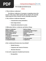 SOFTWARE ARCHITECTURE TWO MARK WITH ANSWER 2013 REGULATION