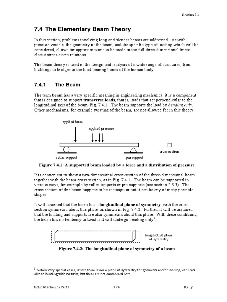 Beam Theory for Engineers | PDF | Bending | Stress (Mechanics)