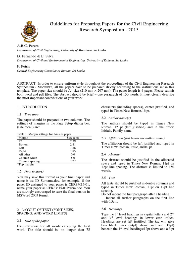 Civil Engineering Paper Preparation Guide | PDF | Porosity | Letter Case