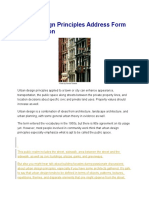Urban Design Principles Address Form and Function