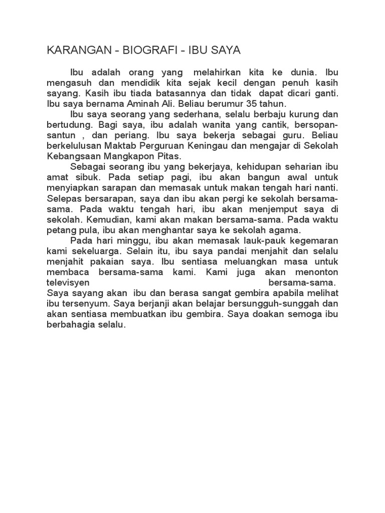 Karangan Ibu Saya Pdf