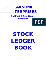Lakshmi Enterprises: Stock Ledger Book