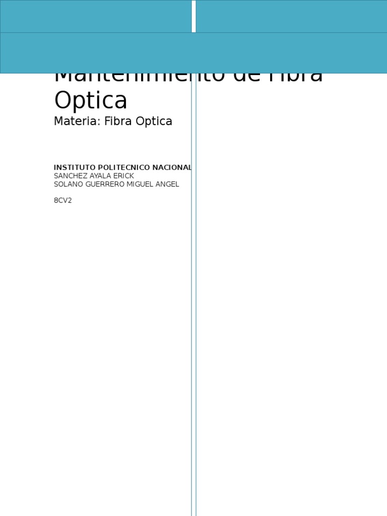 Mantenimiento de Fibra Optica | PDF | Óptica | Informática y tecnología de  la información