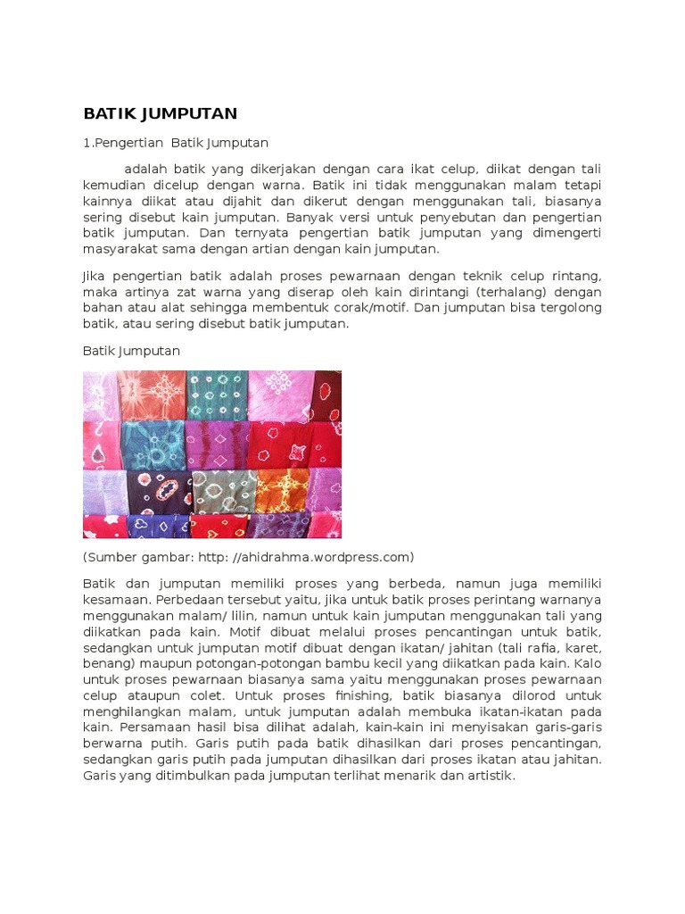 Pembuatan Batik Jumputan