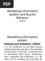 Unit 3 MKIS and Buyer Behavior