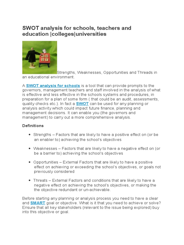 Swot analysis on community college image