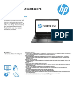 HP Probook 450 G2 Notebook PC: Datasheet