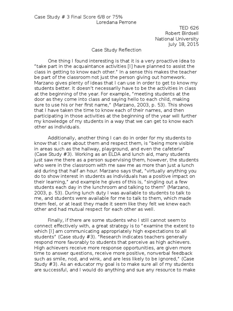 case study reflection3 Education Theory Educational Psychology