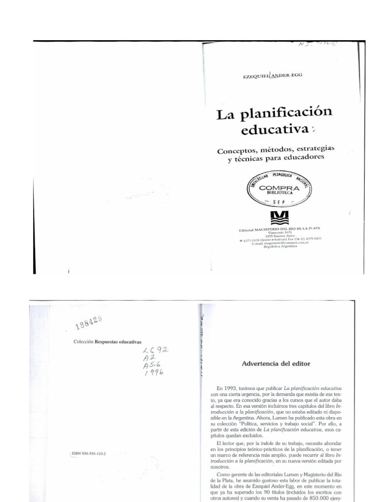U2S4A3 - Ander Egg - La Planificación Educativa | PDF