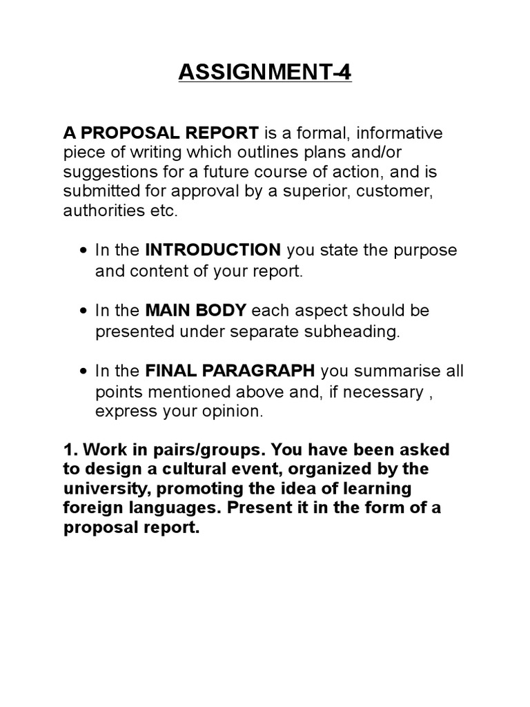 Assignment 4 - Proposal Writing | PDF