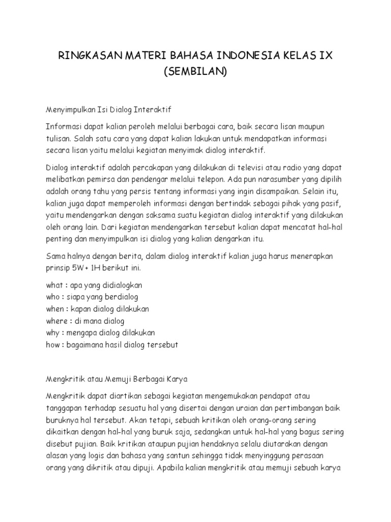 View Rangkuman Materi Ununkb Bahasa 69 Photos