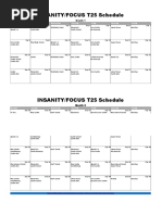 Insanity Focus t25 Calendar