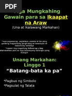 Mungkahing Gawain para Sa Ikaapat Na Araw