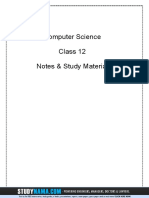 Computer Science - CBSE - Class 12 Notes
