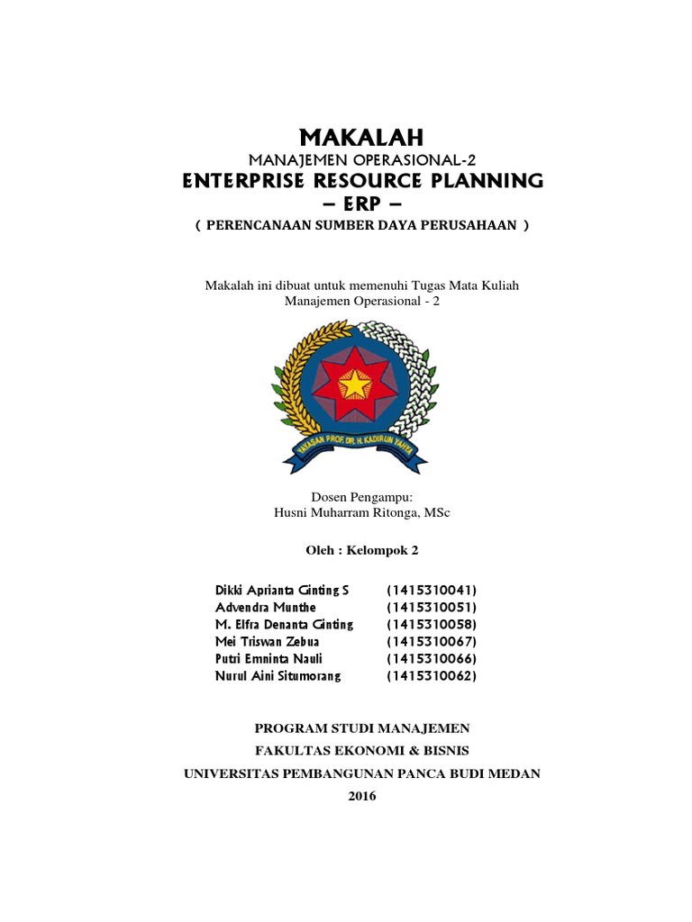 Makalah Erp Perencanaan Sumber Daya Perusahaan Pdf