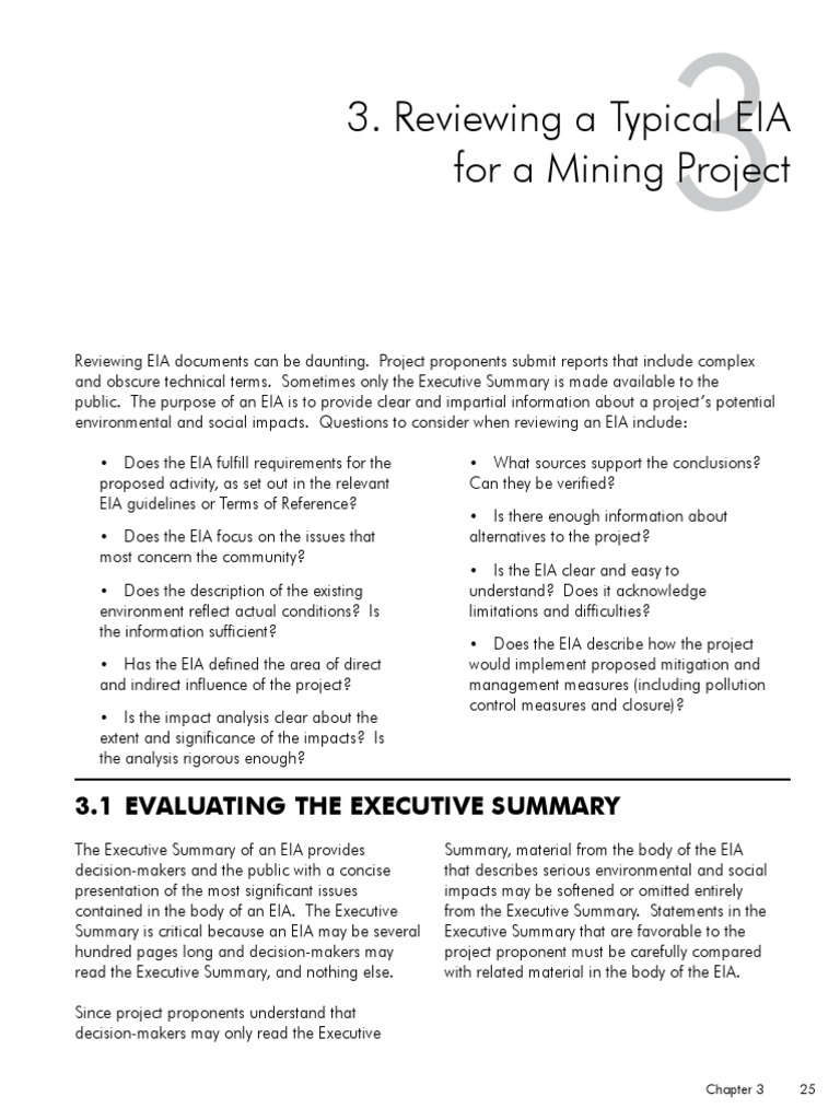 Reviewing Typical Eia For Mining Projects Pdf Environmental Impact