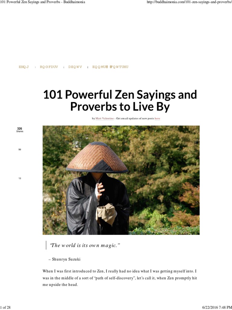 Powerful Zen Sayings and Proverbs | PDF | Dōgen | Zen