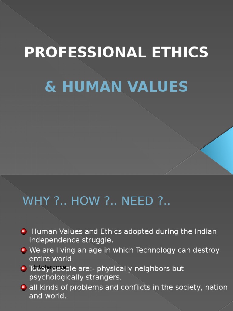Professional Ethics and Human Values | PDF | Human Behavior | Value ...