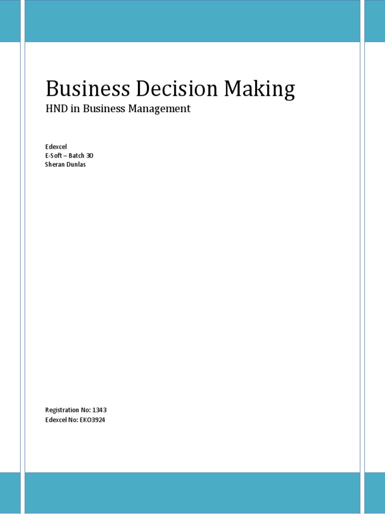 Business Decision Making Assignment Guide | PDF | Correlation And ...