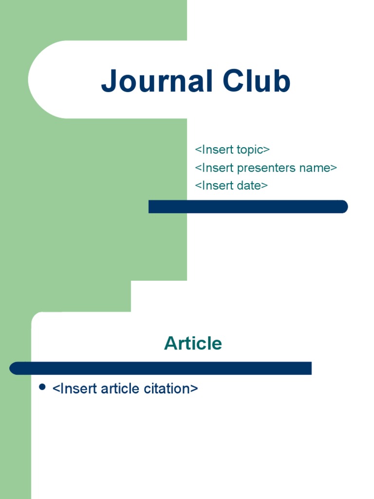 tips for journal club presentation