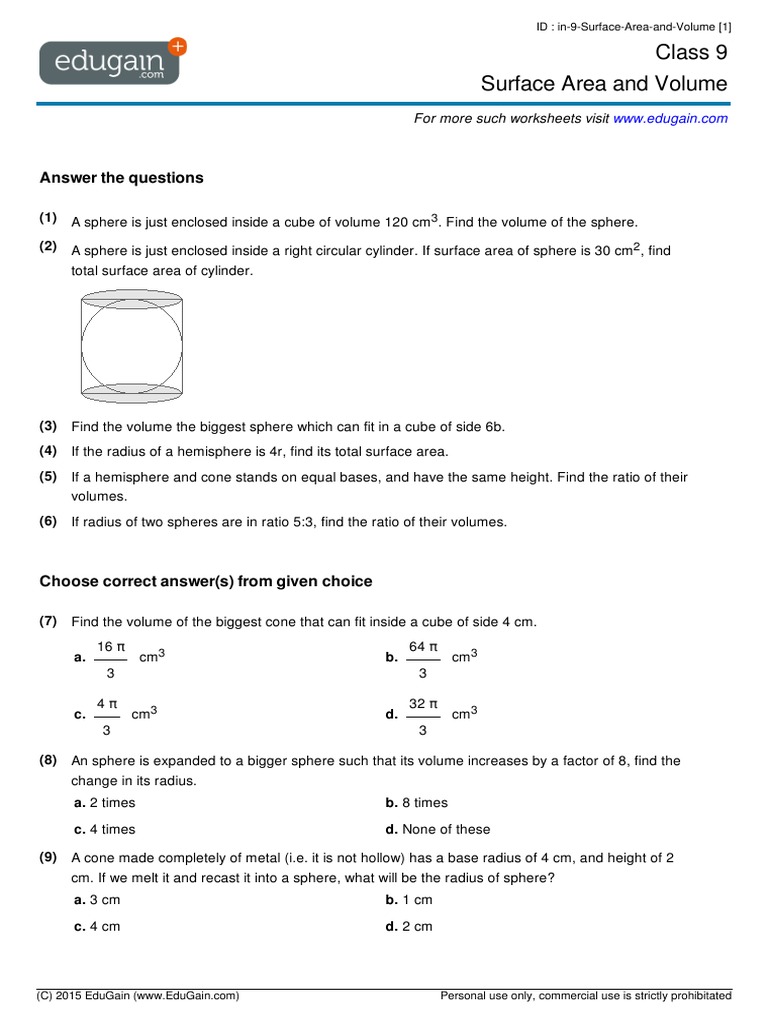 worksheet Volume Of Cone Worksheet volume of spheres worksheet adding and subtracting positive grade 9 surface area in sphere 1509857316 vo