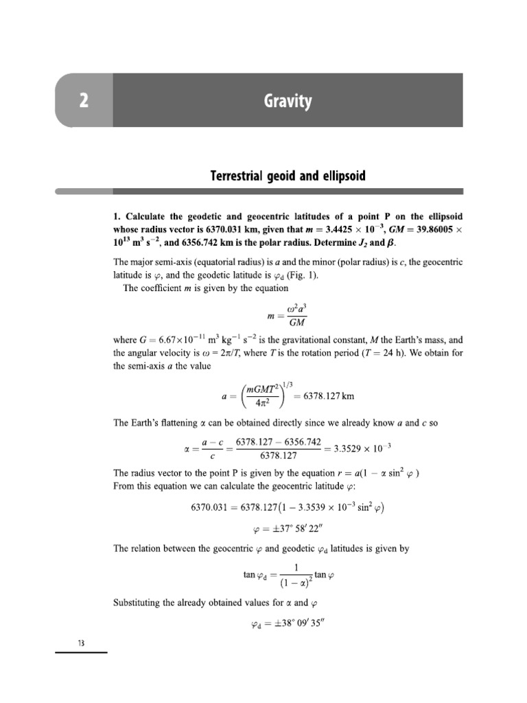 Solved Problems in Geophysics 2012 CH2-3 | PDF