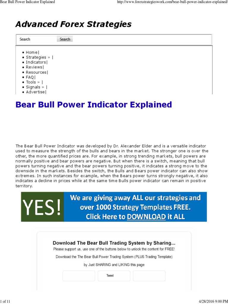 Bear Bull Power Indicator Explained Market Trend Financial Markets - 