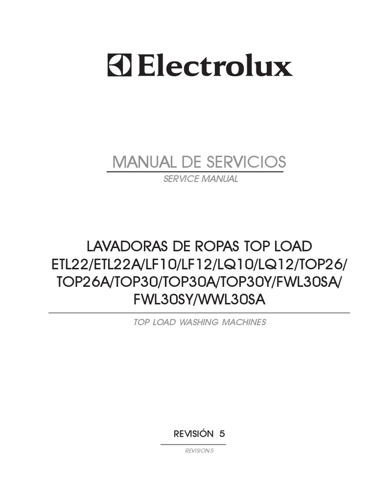 Manual lavadora Electrolux.pdf Transmission (Mechanics) Ac Power
