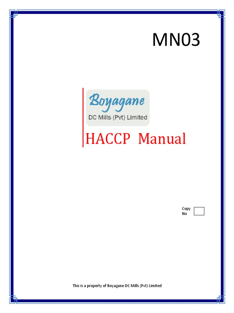 Haccp Manual PDF Hazards Coconut