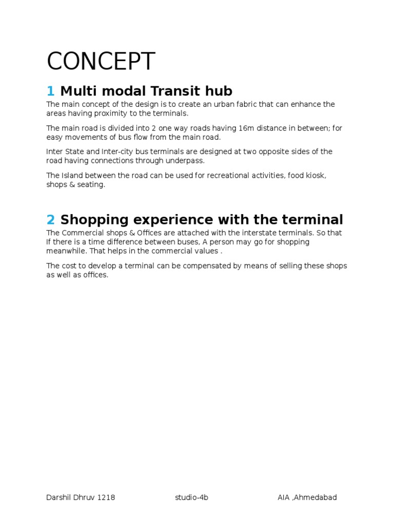 Multimodal Transit Hub Design Concept | PDF