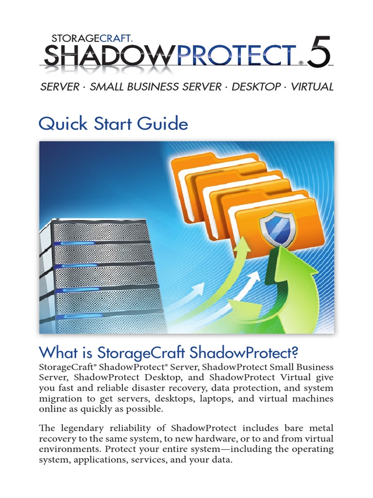 ShadowProtect Quick Start Guide PDF Backup Booting