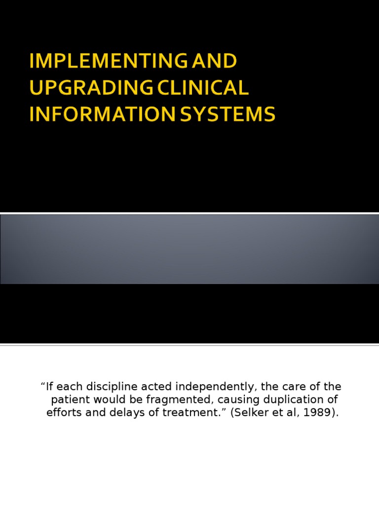 Clinical Information System Framework | PDF | System | Feasibility Study