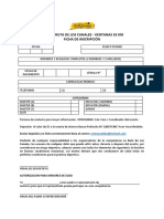 Ficha de Inscripcion - La Ruta de Los Canales Ventanas 35 KM