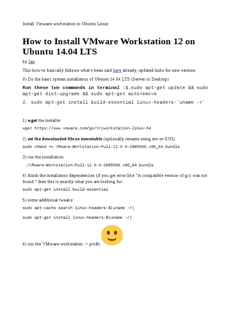 Install VMware Workstation on Ubuntu | PDF
