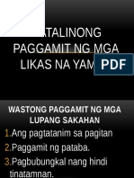 Matalinong Paggamit Ng Mga Likas Na Yaman