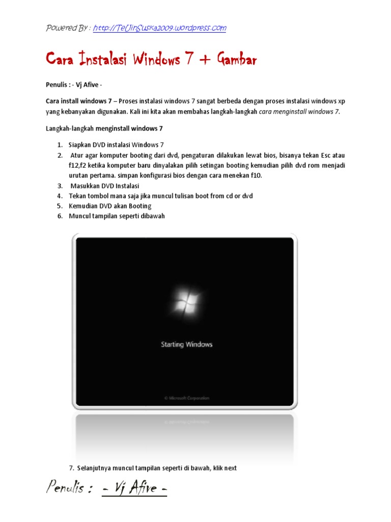 Cara Instal Win Xp Lewat Bios