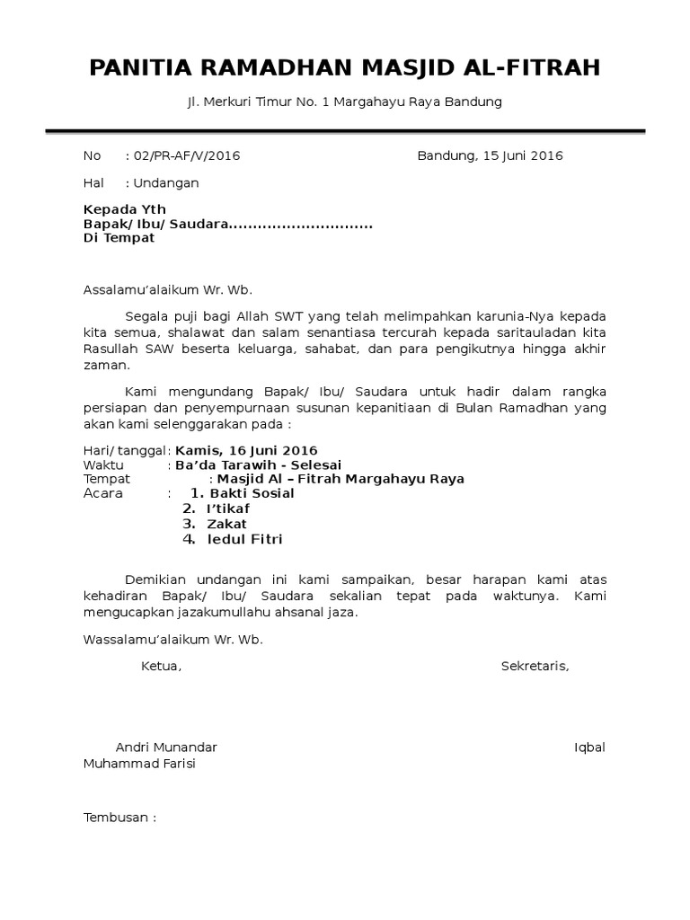 900 Koleksi Contoh Undangan Pembagian Zakat Gratis Terbaru