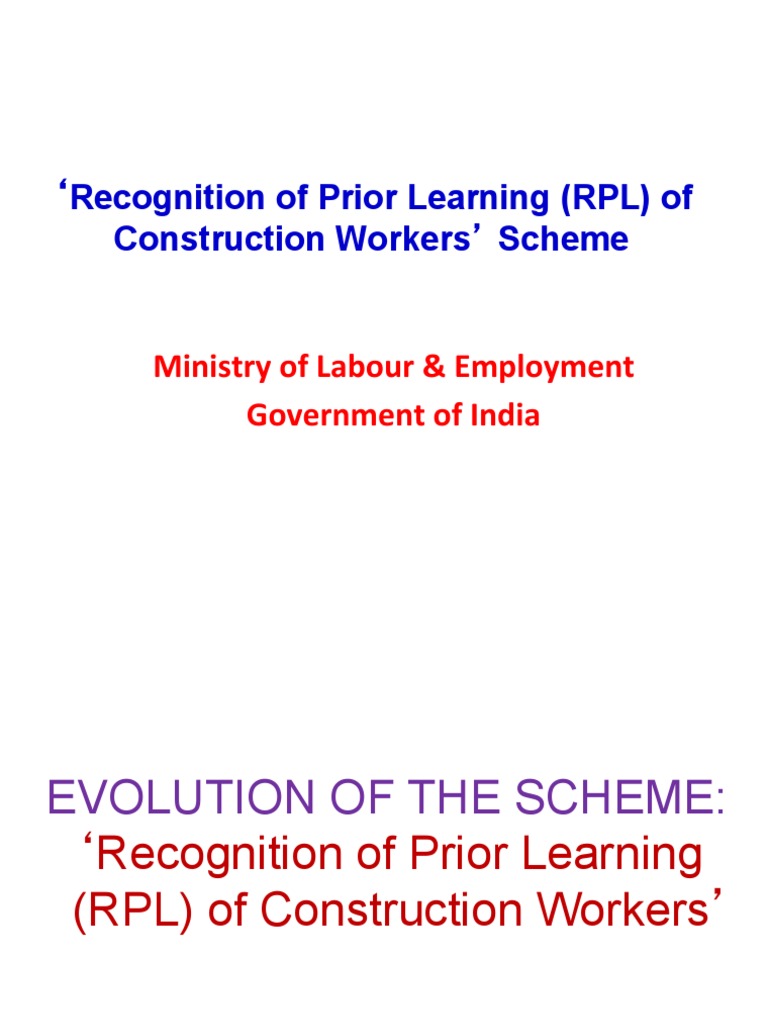 RPL - Presentation by MoLE | PDF | Workforce | Employment