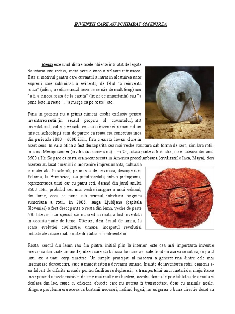 Inventii Care Au Schimbat Omenirea | PDF