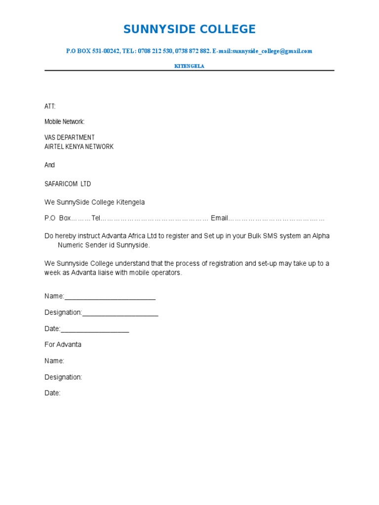 Alpha - Numeric Request Form Sunnyside | PDF | Business