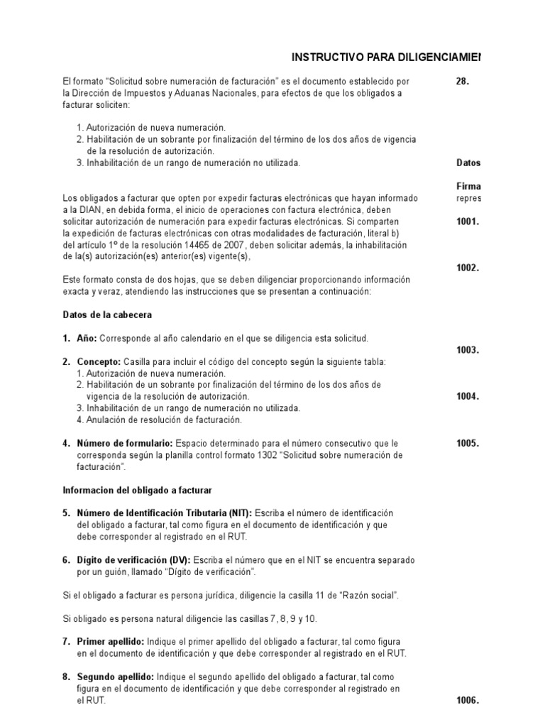 Formulario 1302 Solicitud de Facturacion | PDF
